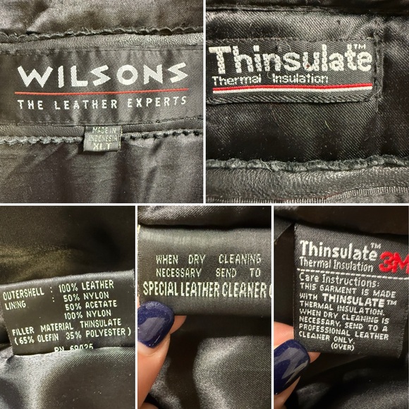 Wilsons Leather XL Tall Black Jacket Thinsulate Insulated 100% Long Car Coat - Picture 8 of 15